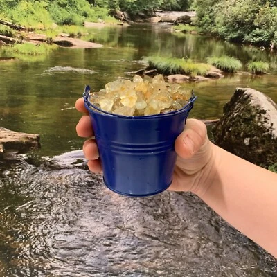 Bucket Full of Natural Topaz Rough + FREE faceted gemstone - Pick Bucket Color - Image 1 of 3