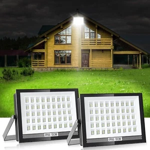 2-Pack Outdoor Waterproof 100W LED 10000 LM 5500K Daylight White Flood Light - Picture 1 of 7