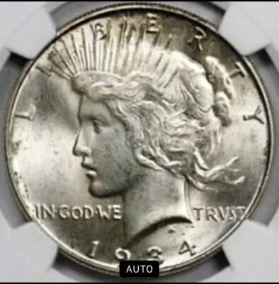 Dólar de la paz 1934 sólido gran aspecto NGC MS64 Foto 1 de 4
