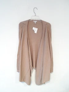 NEW Croft & Barrow Women's Cardigan Plus Size 3X Tan Ribbed Knit Open Front Long - Picture 1 of 9