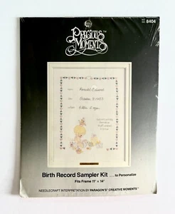 Kit de bordado de muestra de registro de nacimiento Precious Moments de colección personalizado nuevo sellado - Imagen 1 de 6