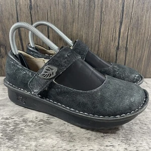 Alegria Women Shoe Paloma Black Leaf Size 6.5 XW EUR 36 Mary Jane Pre Owned - Picture 1 of 9