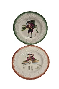 Alfred Meakin Decorative Plates Set of 2 French Costumes 18th Century Vintage - Picture 1 of 8