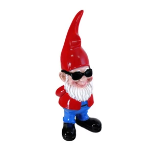 Enano de jardín con gafas de sol Figura decorativa Gnomo colorido de resina H: 28 cm -11632- - Imagen 1 de 4