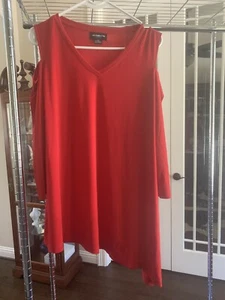 Liz Claiborne Damen LT Stretch Strick Cold Shoulder Tunika Top asymmetrischer Saum - Bild 1 von 3