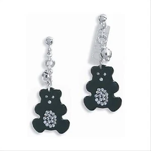 Orecchini Bimba Liu Jo Baby Blj080 Orsacchiotto Nero Con Cristalli - Bild 1 von 3