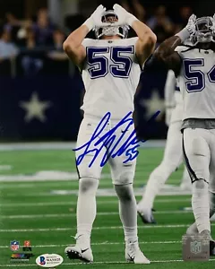 Foto firmada de 8X10 de los Cowboys Leighton Vander Esch #3 automática - 2018 primera ronda - BAJO - Imagen 1 de 1