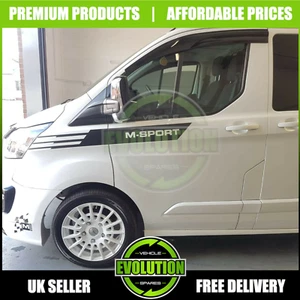 WIND RAIN SMOKE DEFLECTORS TO FIT FORD TRANSIT CUSTOM 13-22 VISORS EXTERNAL FIT - Picture 1 of 11