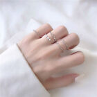 5pcs Fashion Jewelry Rings Set Metal Hollow Round Opening Women Finger Ring