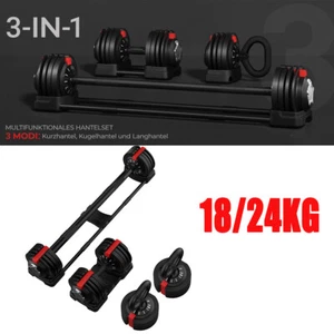 3-in-1 Verstellbare Hanteln aus Kurzhantel & Kugelhantel & Langhantel Hantel-Set - Bild 1 von 41