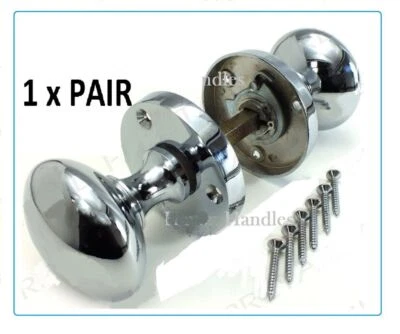 Chrome Door Knob Modern Round Rose Door Knob Silver Door Handles - Image 1 of 4