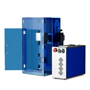 OMTech 50W Fiber Laser Metal Marking Engraver Machine for 200x200mm with Cover - Picture 1 of 11