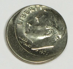 Error 1973 Roosevelt Dime 20% Off Center UNC (K55) - Picture 1 of 2