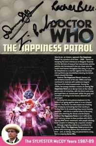 Doctor Who: The Happiness Patrol DVD Insert Signed by R BELL, D GLYNN & T BARKER - Imagen 1 de 1