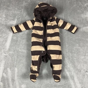 Baby Gap Newborn 3-6 Month Thick Sleeper Bunting Warm Hooded Snowsuit Brown Tan - Picture 1 of 6