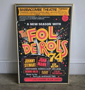 Vintage - Babbacombe Theatre Torquay Poster - 1974 Retro Bright Prop Framed - Picture 1 of 11