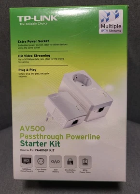 TP-Link AV500 Passthrough Powerline Starter Kit, Model No. TL-PA4016P - Bild 1 von 4