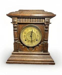 Antiguo Impresionante Reloj de Madera Tallada a Mano Vintage 1800’s - Imagen 1 de 15
