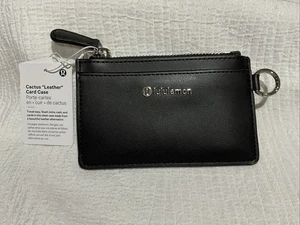 Lululemon KAKTUS "LEDER" KARTENETUI SCHWARZ/SILBER NEU MIT ETIKETT - Bild 1 von 10
