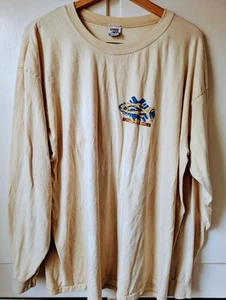 Vintage Crazy Shirts Hawaii Ahi Fish Long Sleeve Cream 90s T Shirt XL USA Made - Picture 1 of 9