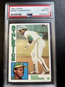 1984 Topps Tiffany Rickey Henderson #230 PSA 8 NM-MT - Picture 1 of 2
