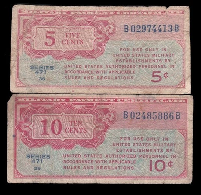 i-010792 USA 5, 10 Cents 1947-48. 2 pcs.  G/VG - Image 1 of 2