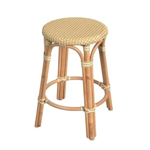 Butler Tobias 24" Round Counter Stool, Rattan Yellow/White - 9371431 - Picture 1 of 1