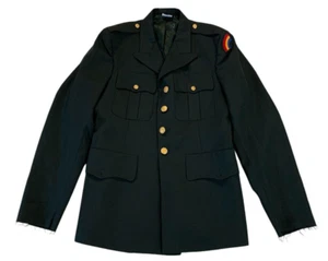 Vintage US Army Green Man's Coat Size 40 R Wool Serge AG 44 Military DPSC - Picture 1 of 21