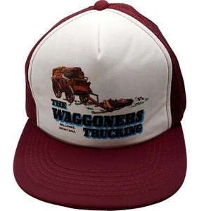 Waggoners Trucking Mesh Snapback Cap Hat Trucker Billings Montana Vintage Cowboy - Picture 1 of 10