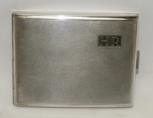 50er Jahre Zigarettendose Kraft Alpacca, versilber Monogramm HR, 10,0 x 8,0 cm - Picture 1 of 9