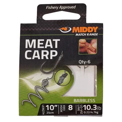 MIDDY TACKLE Middy Stachellos Fleisch Karpfen Angelhaken - zu Nylon - Größe 8er - 14er