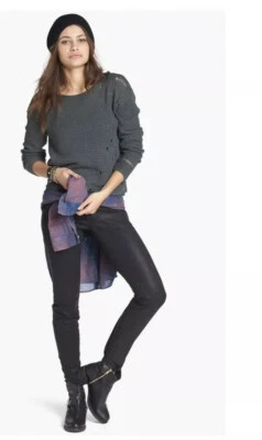 Articles Of Society Women's Mya Skinny Coated Jeans Grey Size 26” X 30” - Image 1 of 4