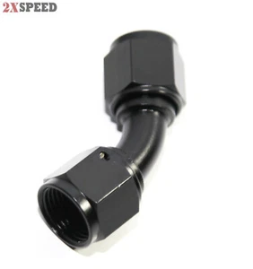 (one) AN8 Female to 8AN AN-8 Female 45 Degree Flare Swivel Fitting Adapter Black - Bild 1 von 7