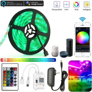 5m 10m 5050 SMD RGB LED Stripe Streifen Band WiFi APP Controller Trafo 30Leds/M - Bild 1 von 16