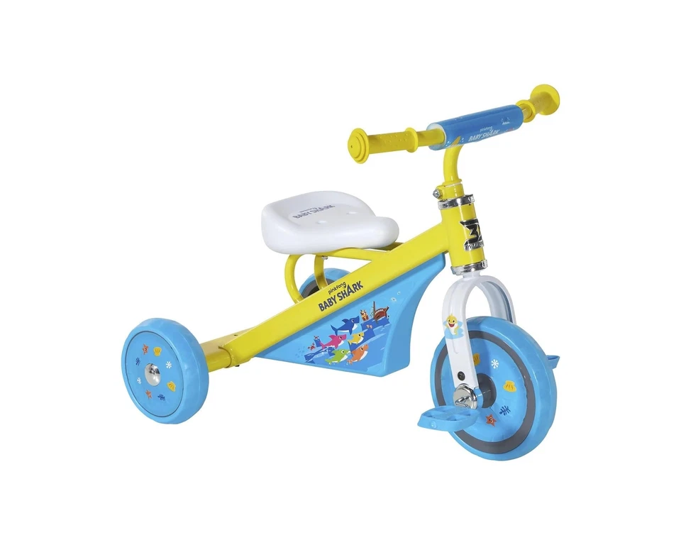 Dynacraft Baby Shark Trike With Sturdy Steel Frame for Ages 2-4 Yellow 10"