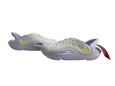 Nike Aqua Swoosh Sandals White Pure Platinum Volt Big Kids Size 4Y  FV6363-100 - Image 1 of 4