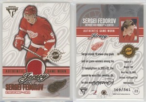 2002 Pacific Private Stock Titanium Authentic Game-Worn Jerseys Sergei Fedorov