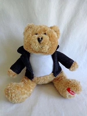 Hershey's Kisses Teddy Bear 8" Plush Blue Denim Jacket Galerie Stuffed Animal - Image 1 of 4