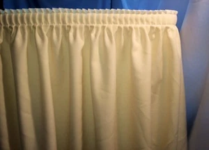 14' IVORY POLYESTER PLEATED TABLE SKIRT skirting Trade show Wedding - Picture 1 of 2