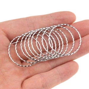 20PCS Stainless Steel Jump Rings Real Gold Plated Twisted 30/50mm Closed Rings - Picture 1 of 12