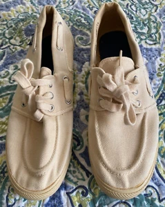 80'S Ultra Rare Nike Low Canvas Laces Beige Made In Korea  Women 9 1/2 820911 TY - Picture 1 of 8