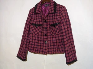 Tweed Loop Blazer Jacke Zsa Zsa Magenta Mantel GROSS - Bild 1 von 5