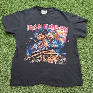 VTG Y2K Iron Maiden Band Tee T Shirt Mens Medium M Black Run To The Hills - Picture 1 of 7