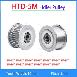 HTD-5M Timing Belt Idler Bearing Pulley Tensioner Toothless & Toothed Width 16mm - Picture 1 of 31