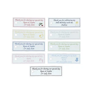 50 x Personalised Wedding Favour Tags Christening Hen Gift Birthday Any Colour - Picture 1 of 1