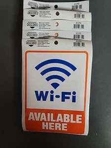 5 Pack Cosco Sign, WiFi HERE Decal, 5.25" x 6.25" (098359) - Picture 1 of 1