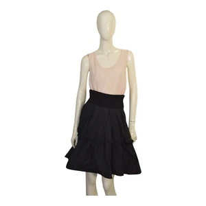 NWT Moncler Black Nylon Chiffon Layered Ruffled Mini Skirt Size Elastic Waist 44 - Picture 1 of 10