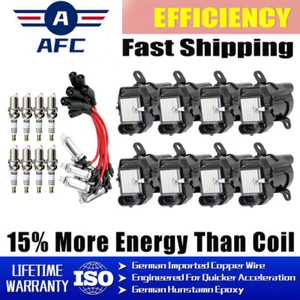 8 OEM round Ignition Coils+Spark Plugs+Wires For Chevy Silverado 1500 GMC uf262 - Picture 1 of 10