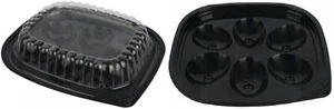 Plastic Disposable Deviled Egg Trays with Lids Black/Clear - Set of 12... - Picture 1 of 4