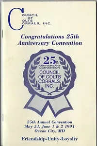 1991 Council of Colts Corrals 25th Annual Convention Program Ocean City Maryland - Bild 1 von 2